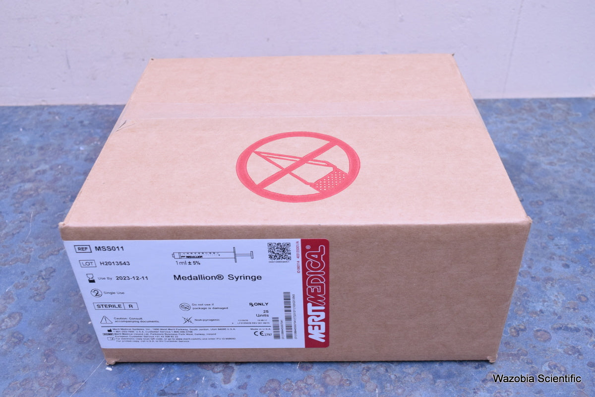 MERIT MEDICAL SYSTEMS MEDALLION SYRINGE MSS011 1ML 25 UNITS