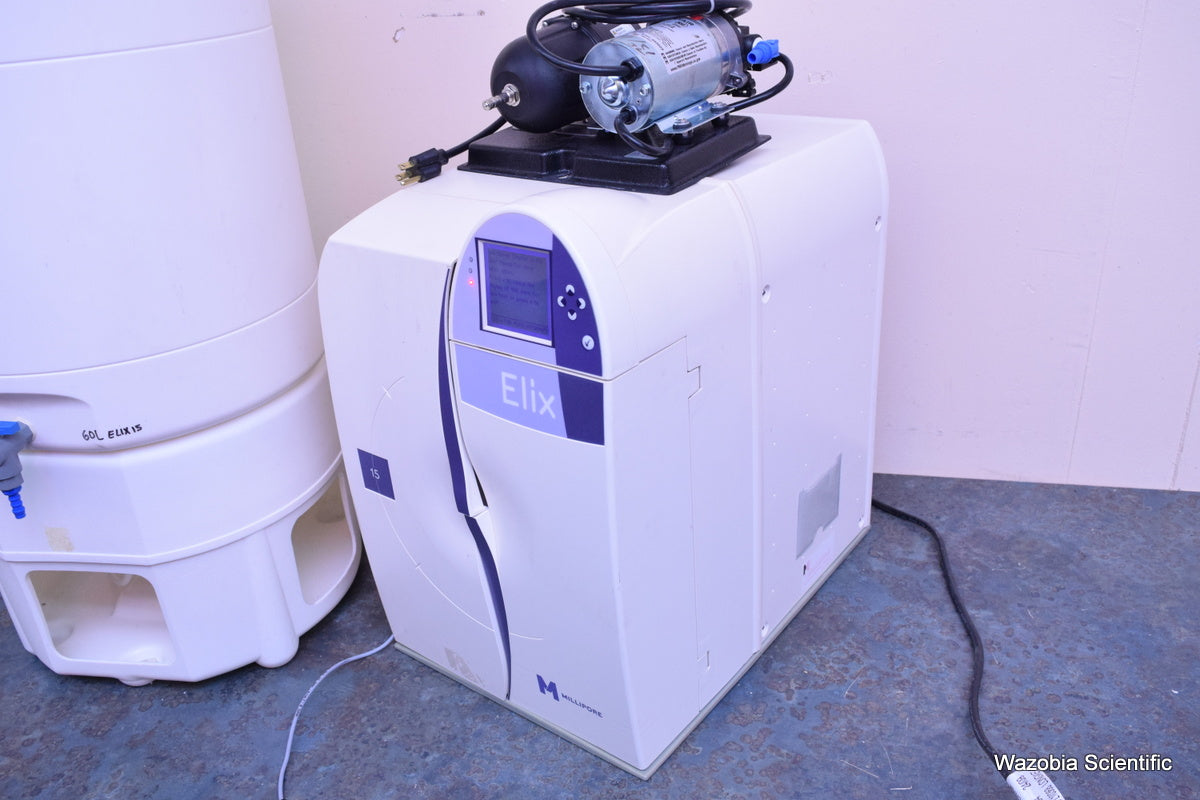 MILLIPORE ELIX 15 WATER PURIFICATION SYSTEM ZRX0015T0 WITH TANK 60 LITER PE TANK