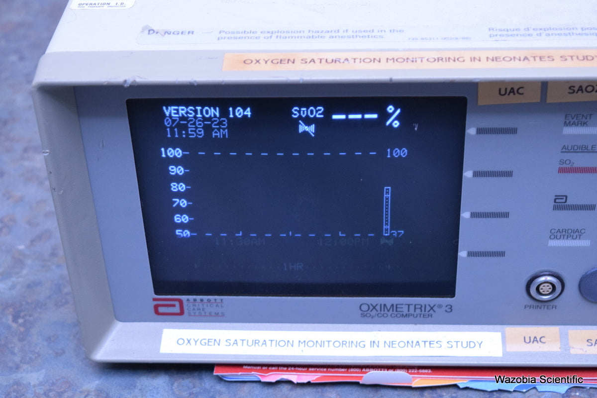 ABBOTT CRITICAL CARE SYSTEMS OXIMETRIX 3 SO2/CO COMPUTER