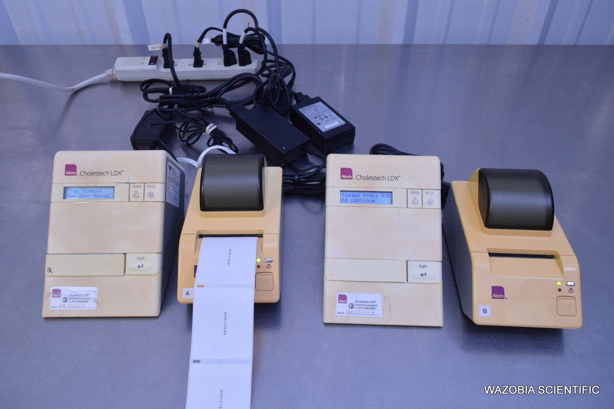 2 ALERE CHOLESTECH LDX ANALYZER 412 00008 AND UNIVERSAL PRINTER BTP-L560UR1E