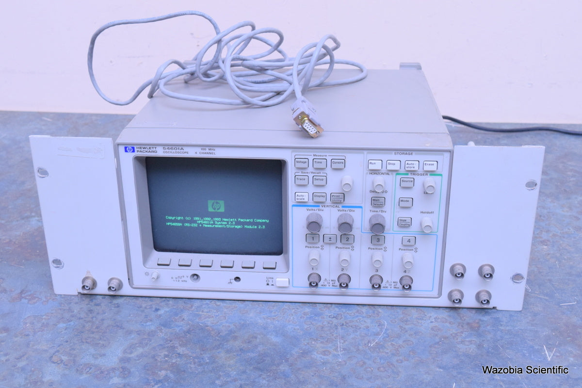 HP HEWLETT PACKARD 54601A OSCILLOSCOPE 100 MHZ 4 CHANNEL WITH 54658A MEASUREMENT