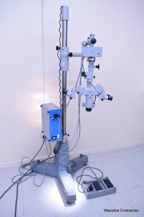 CARL ZEISS OPMI-7  SURGICAL MICROSCOPE  ZIIP NO. 63509SUPER-LUX  40 FOOTSWITCH