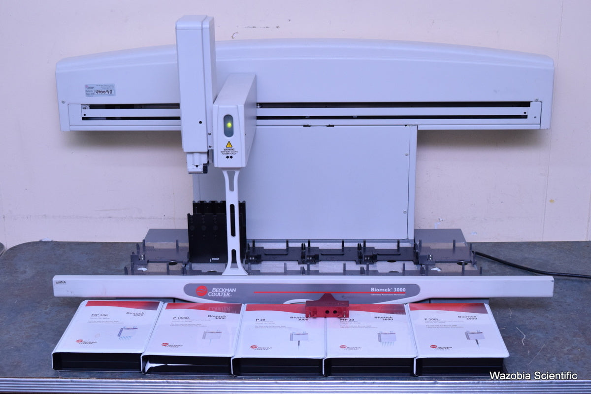 BECKMAN COULTER BIOMEK 3000 LIQUID HANDLING AUTOMATION WORKSTATION P20 MP20 P100
