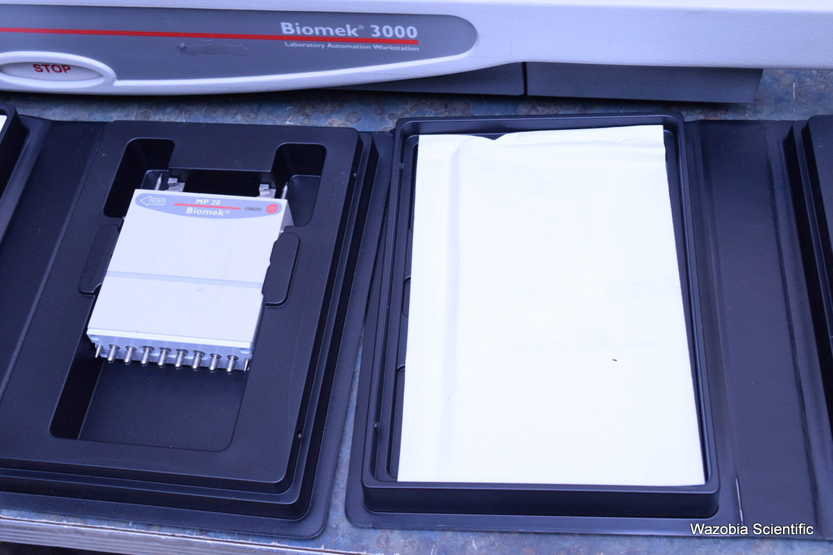 BECKMAN COULTER BIOMEK 3000 LIQUID HANDLING AUTOMATION WORKSTATION P20 MP20 P100
