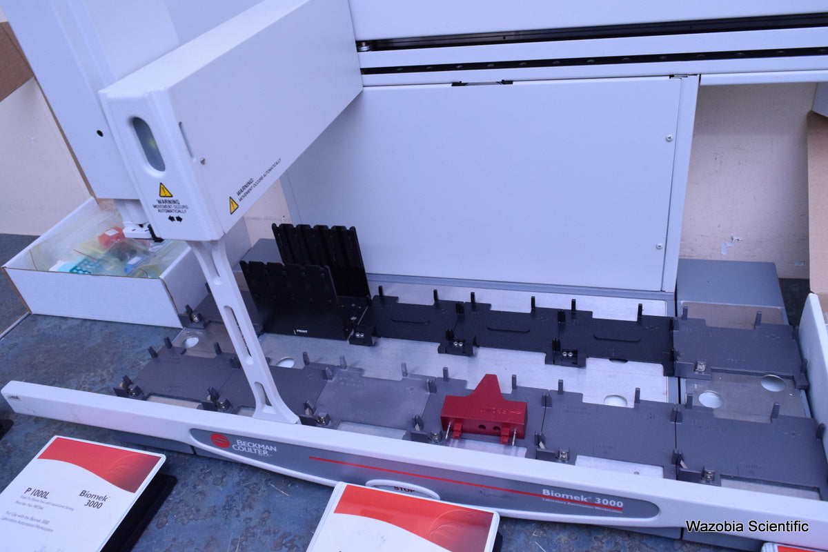 BECKMAN COULTER BIOMEK 3000 LIQUID HANDLING AUTOMATION WORKSTATION P20 MP20 P100