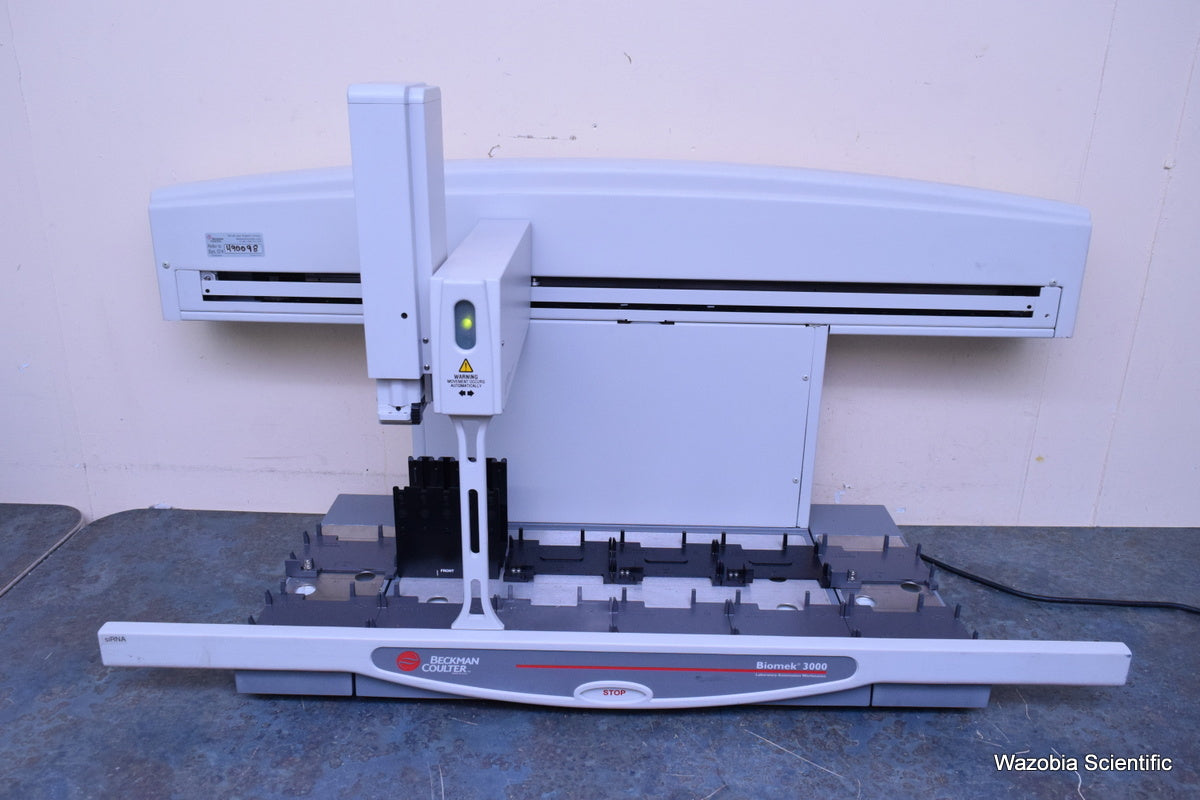 BECKMAN COULTER BIOMEK 3000 LIQUID HANDLING AUTOMATION WORKSTATION P20 MP20 P100