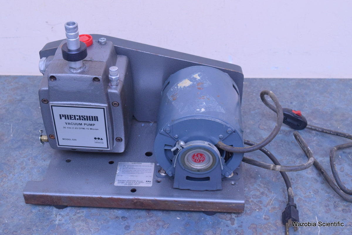 PRECISION VACUUM PUMP MODEL S35  35 1/M (1.23 CFM) 15 MICRON LABORATORY PUMP