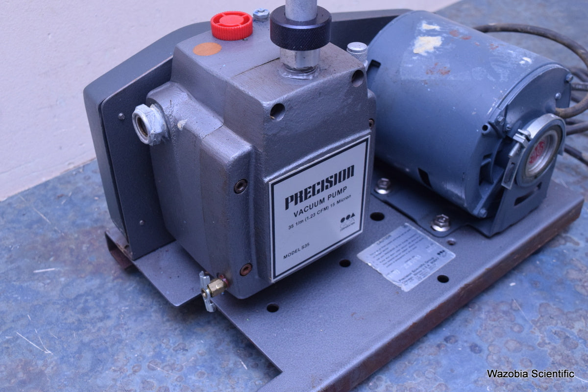 PRECISION VACUUM PUMP MODEL S35  35 1/M (1.23 CFM) 15 MICRON LABORATORY PUMP