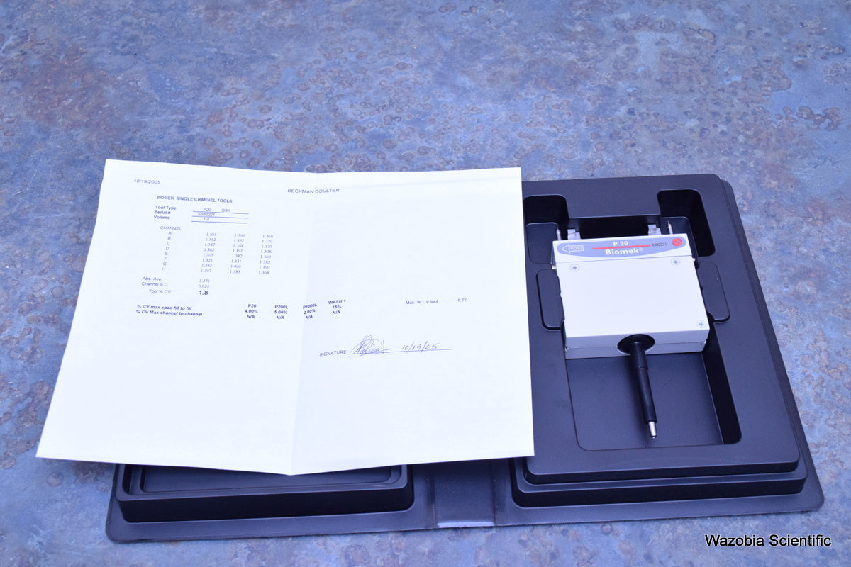BECKMAN COULTER BIOMEK 3000 WORKSTATION P 20 SINGLE TIP PIPETTE TOOL