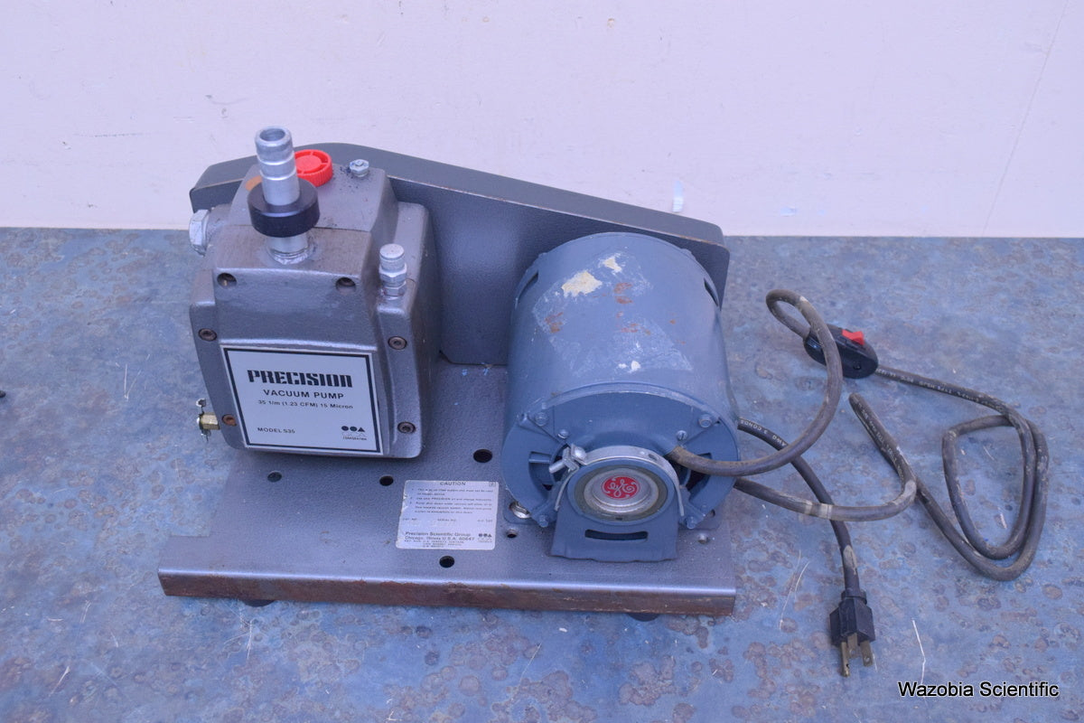 PRECISION VACUUM PUMP MODEL S35  35 1/M (1.23 CFM) 15 MICRON LABORATORY PUMP