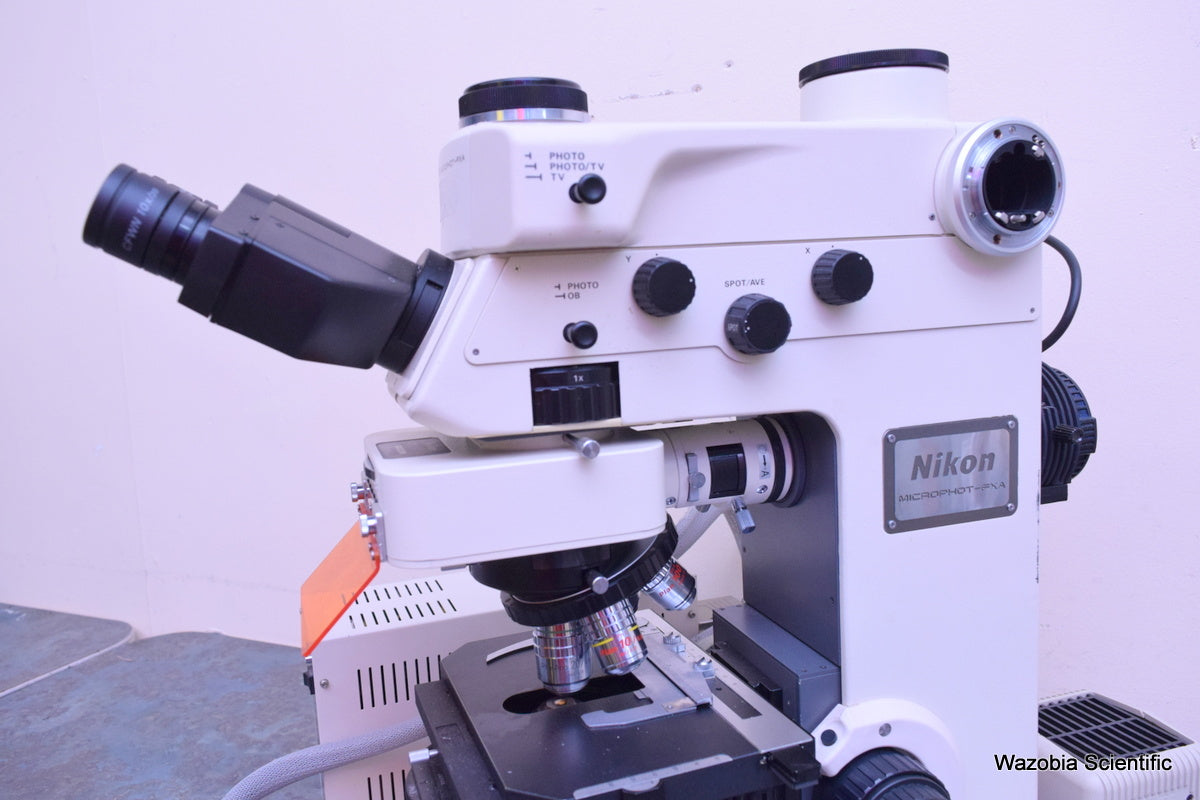 NIKON MICROPHOT-FXA  EPI-FL MICROSCOPE  PLANAPO PLAN100X 60X 40X 20X 10X PSM-4