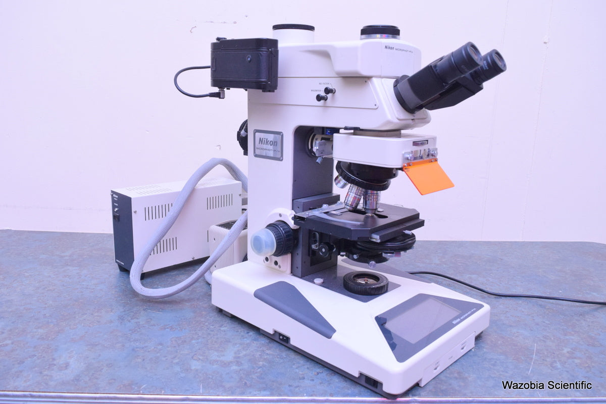 NIKON MICROPHOT-FXA  EPI-FL MICROSCOPE  PLANAPO PLAN100X 60X 40X 20X 10X PSM-4