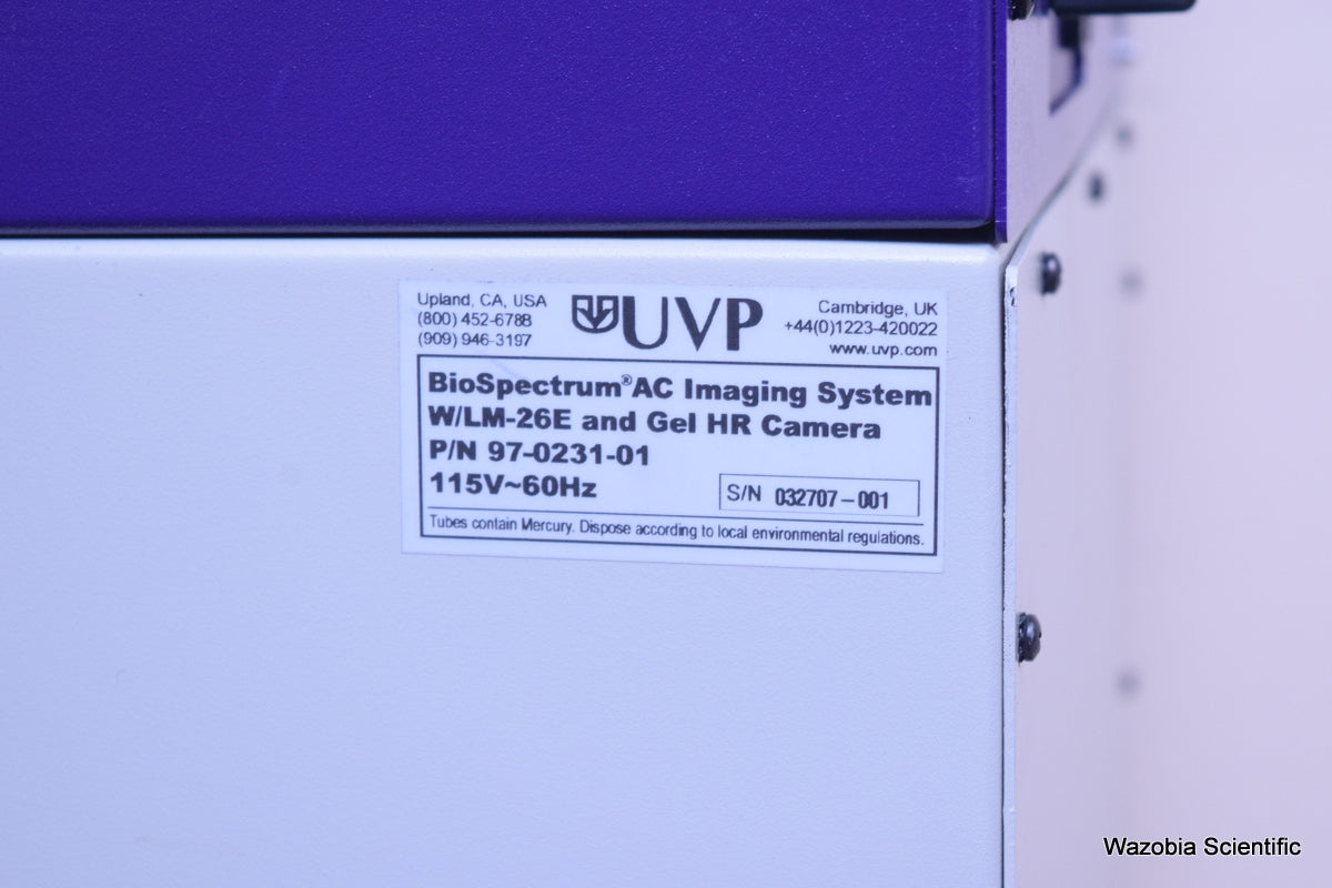 UVP BIOSPECTRUM AC IMAGING SYSTEM WITH GEL HR  6100 SERIES W/LM-26E 97-023