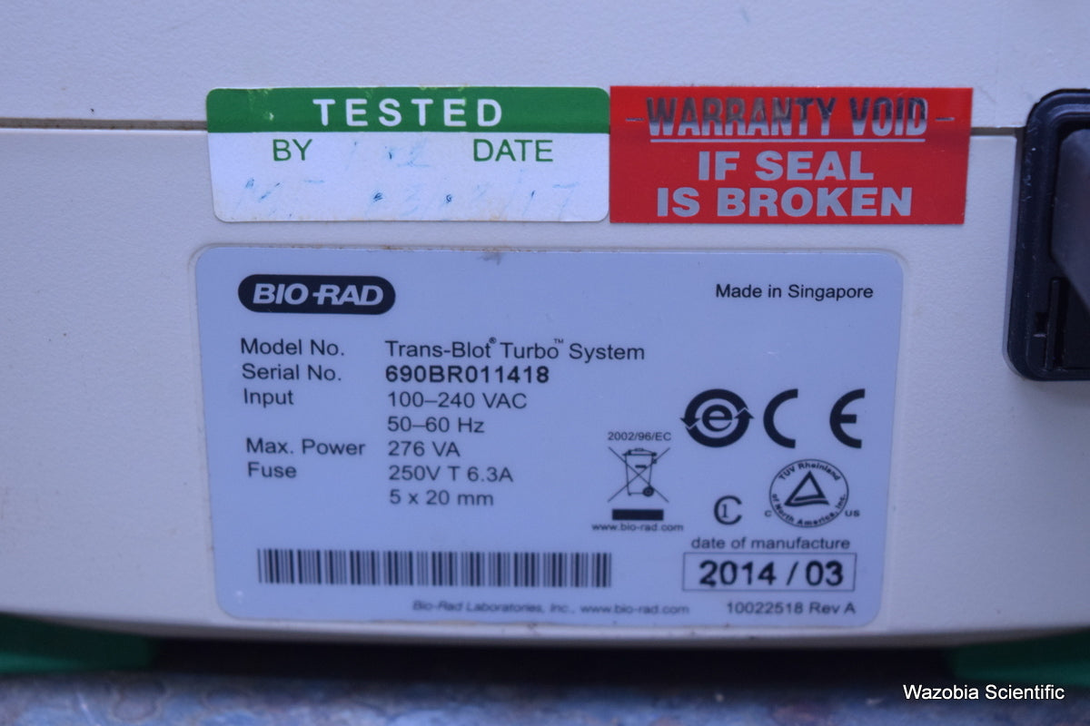 BIO-RAD TRANS-BLOT TURBO TRANSFER SYSTEM
