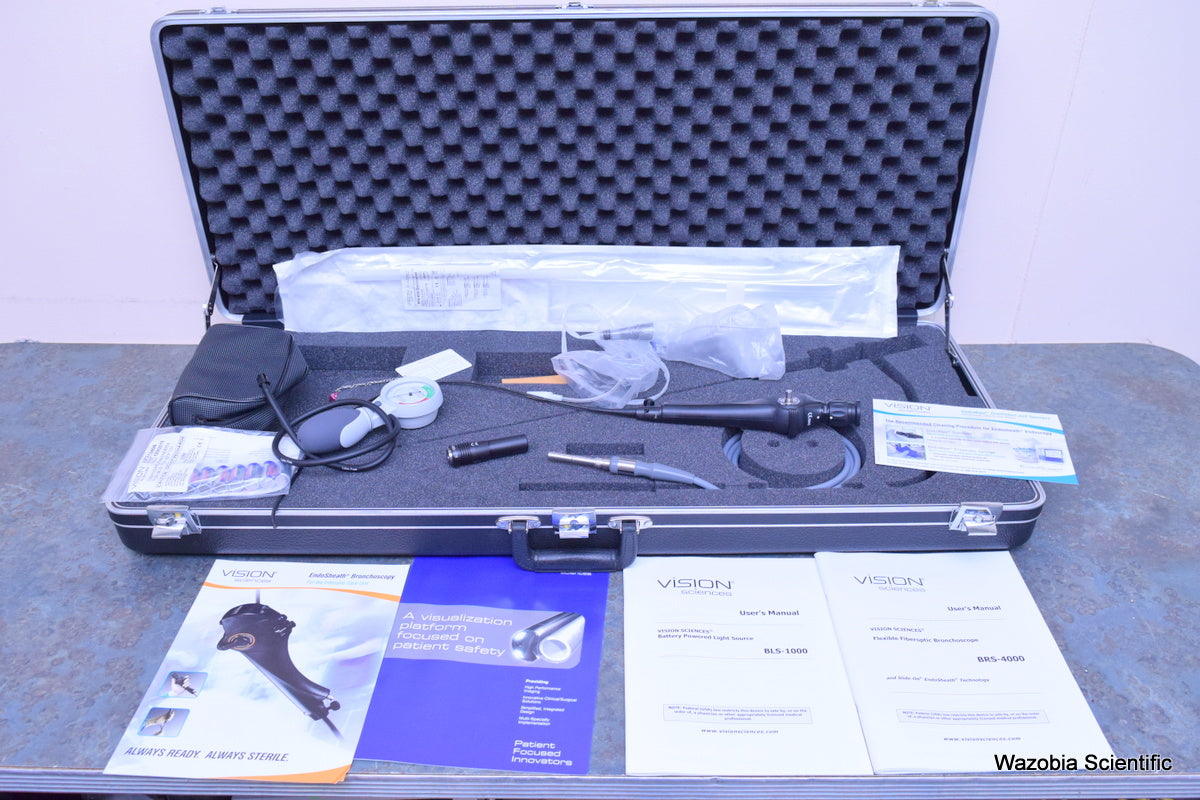 VISION SCIENCES FLEXIBLE FIBEROPTIC BRONCHOSCOPE BRS-4000 BLS-1000 LIGHT SOURCE
