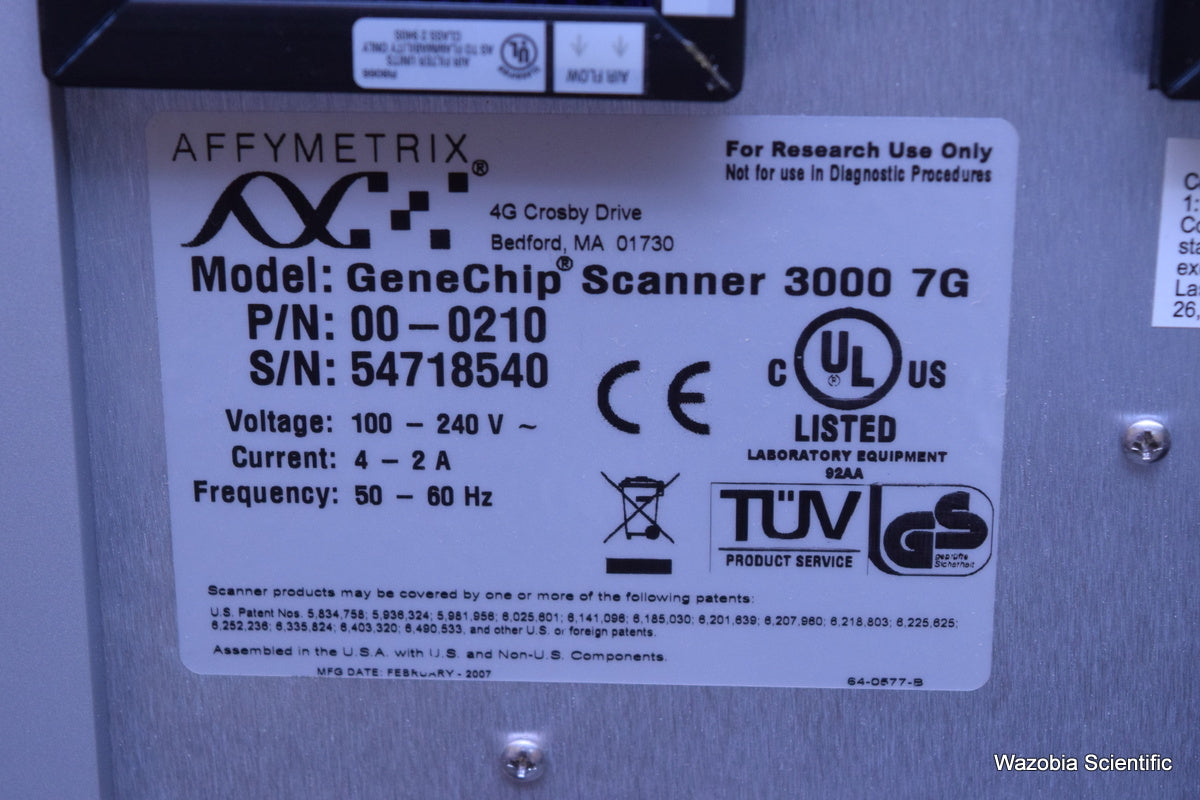 AFFYMETRIX MICROARRAY ANALYSIS GENECHIP FLUIDICS STATION 450 00-0079 HYBRIDIZATI