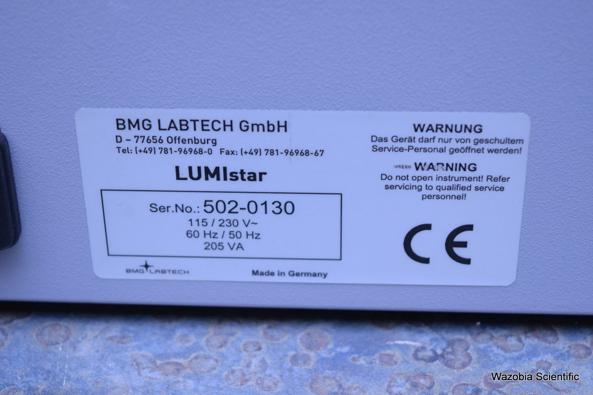 BMG LABTECH LUMISTAR LUMINESCENCE MICROPLATE READER