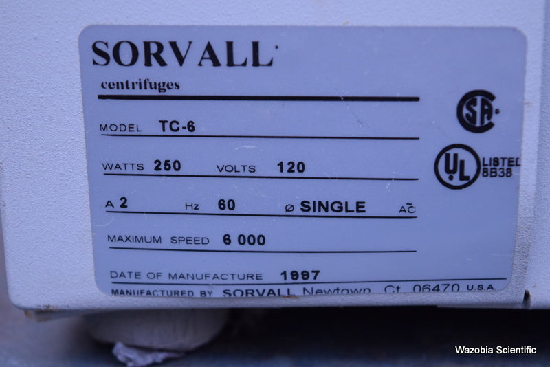 DUPONT SORVALL TC 6 LABORATORY CENTRIFUGE