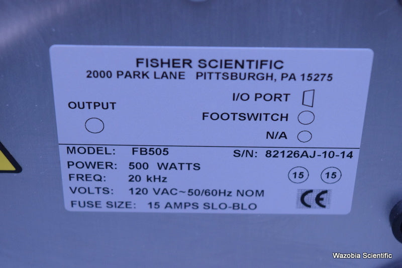 FISHER SCIENTIFIC DISMEMBRATOR- HOMOGENIZER MODEL FB505