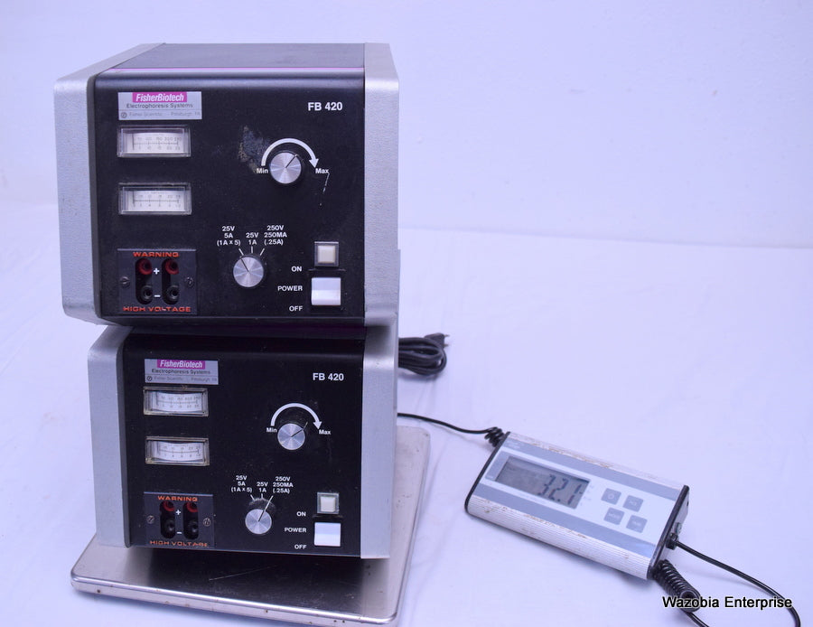 LOT OF 2 FISHER BIOTECH ELECTROPHORESIS MODEL FB 420 POWER SUPPLY