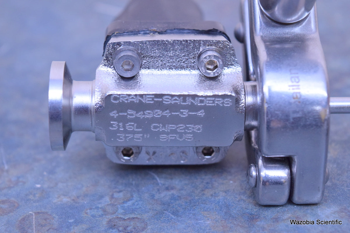 NEW BRUNSWICK  VESSEL VALVE CRANE-SAUNDERS 4-54284-3-4 316L CWP230 375" SFV5
