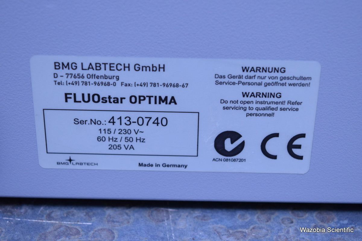 BMG LABTECH FLUOSTAR OPTIMA MICROPLATE READER