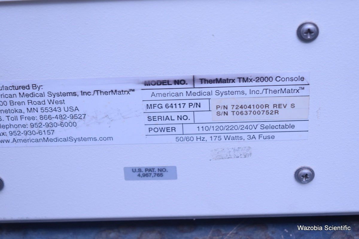 THERMATRX TMX-2000 THERMOTHERAPY SYSTEM