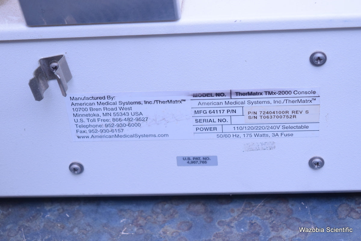 THERMATRX TMX-2000 THERMOTHERAPY SYSTEM