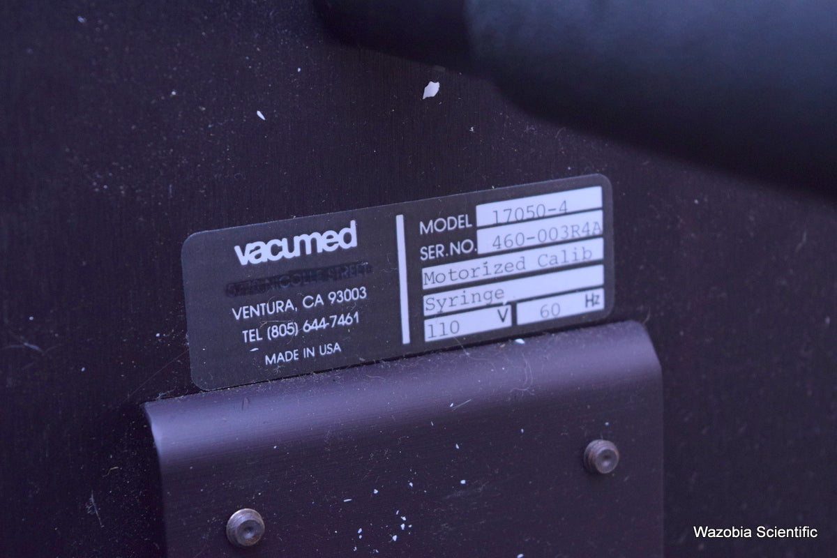 VENTURA VACUMED 17050-4 MOTORIZED CALIBRATION SYRINGE ALICAT MASS FLOWMETER 1705