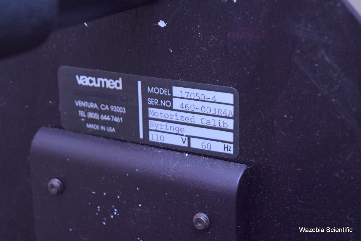 VENTURA VACUMED 17050-4 MOTORIZED CALIBRATION SYRINGE ALICAT MASS FLOWMETER 1705