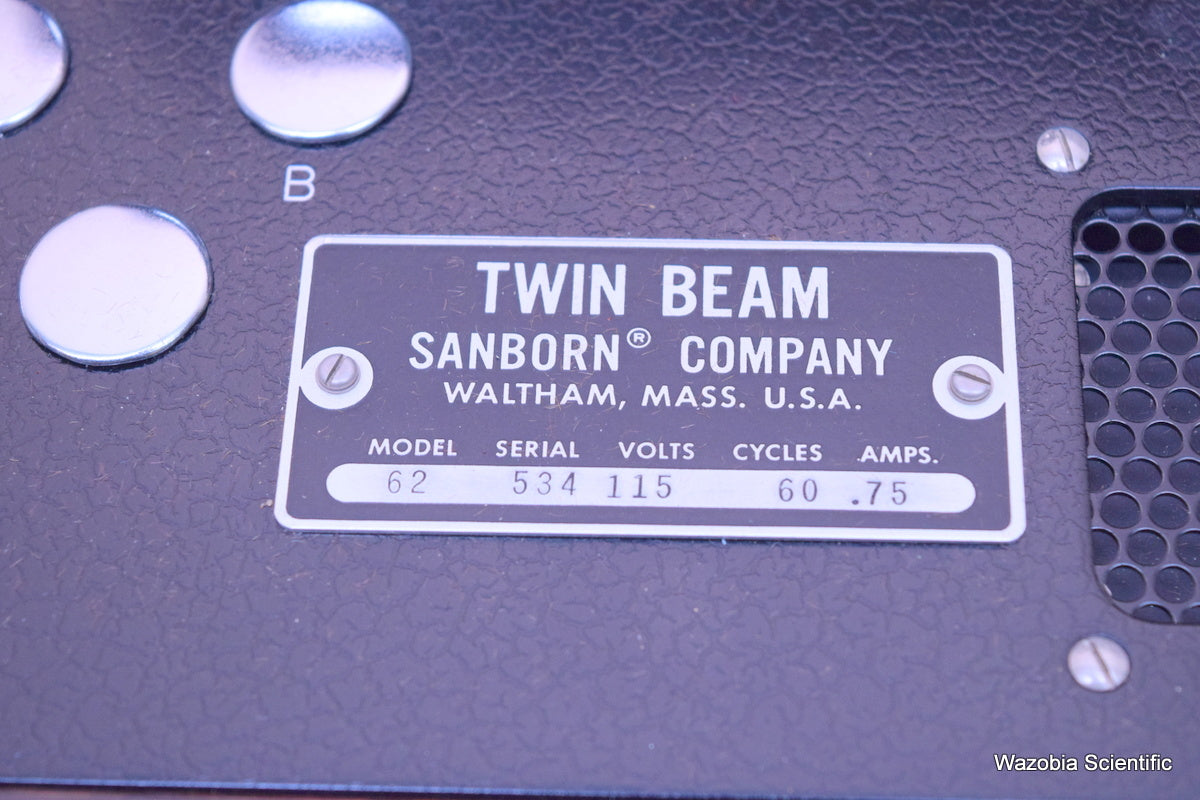 SANBORN COMPANY TWIN BEAM MODEL 62 ELECTROCARDIOGRAPH OSCILLOSCOPE VINTAGE