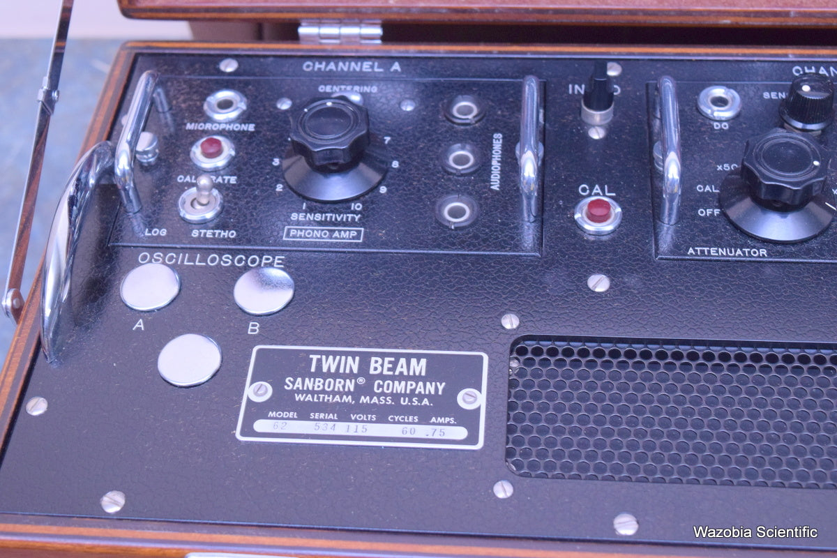 SANBORN COMPANY TWIN BEAM MODEL 62 ELECTROCARDIOGRAPH OSCILLOSCOPE VINTAGE