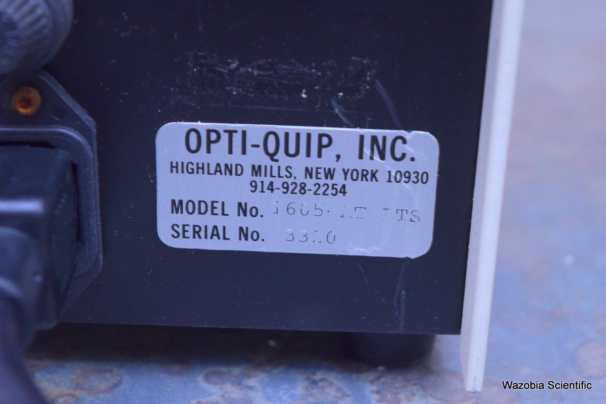 OPTI-QUIP MODEL 1600 MICROSCOPE LIGHT SOURCE POWER SUPPLY 1605-XT ITS