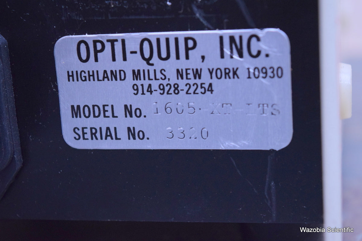 OPTI-QUIP MODEL 1600 MICROSCOPE LIGHT SOURCE POWER SUPPLY 1605-XT ITS