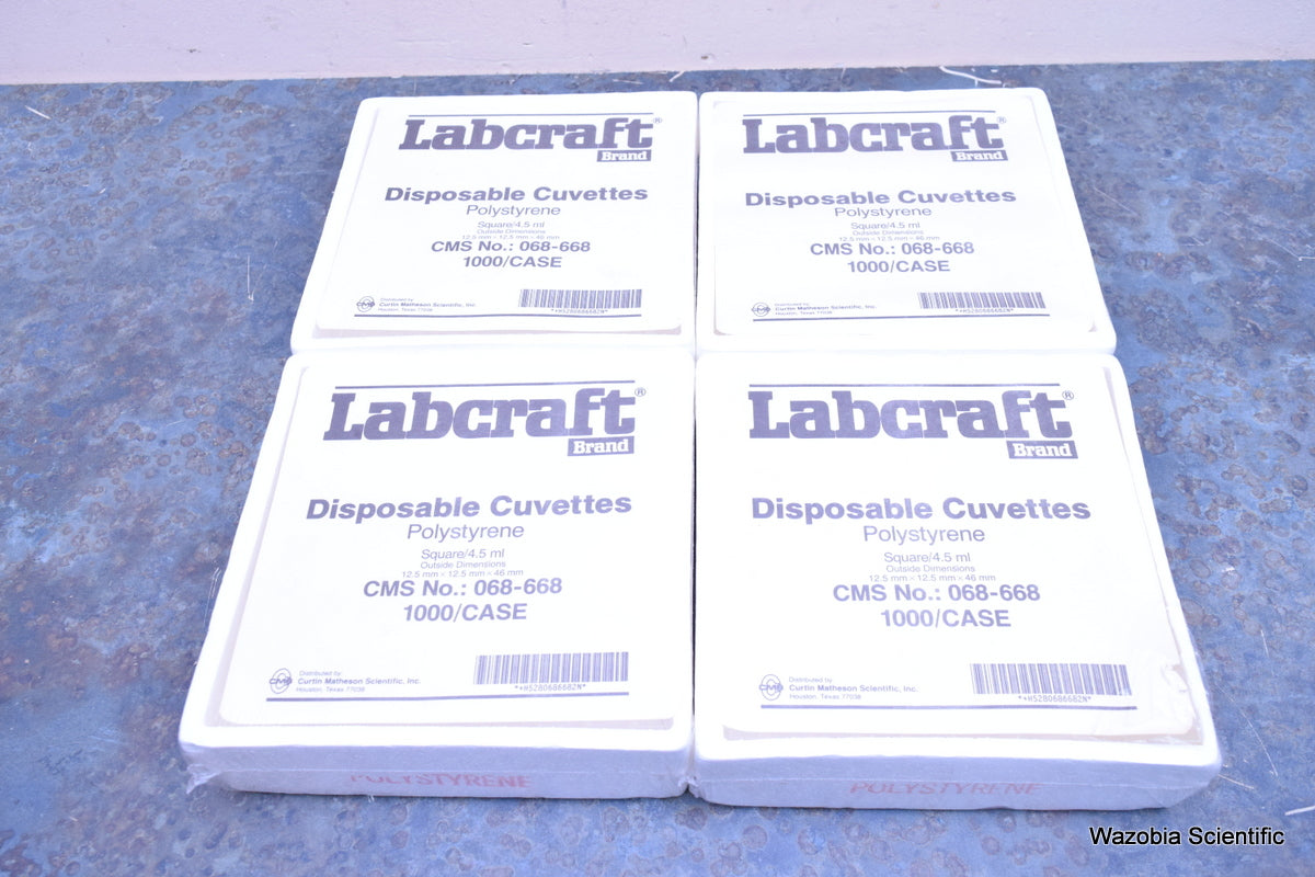 LABCRAFT DISPOSABLE CUVETTES POLYSTYRENE CMS 068-668 SQUARE 4.5 ML  100/PK