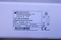 GE 1.5T 6 CHANNEL PHASED ARRAY FLEX COIL MRI 5363383 2016 REV 10 5229623 REV 4 2