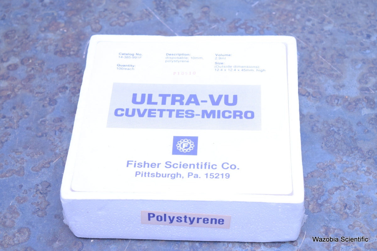 FISHER SCIENTIFIC ULTRA-VU CUVETTES-MICRO 14-385-991F 100 PCS
