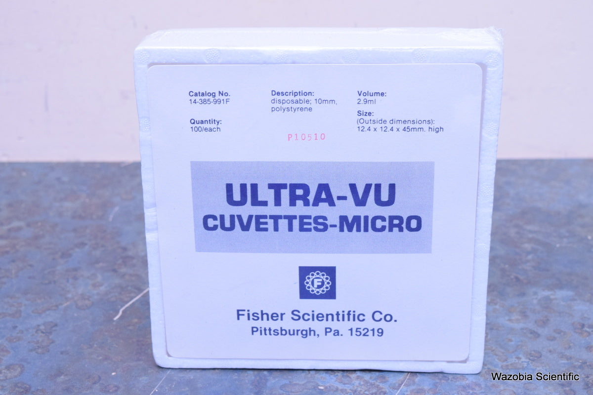 FISHER SCIENTIFIC ULTRA-VU CUVETTES-MICRO 14-385-991F 100 PCS
