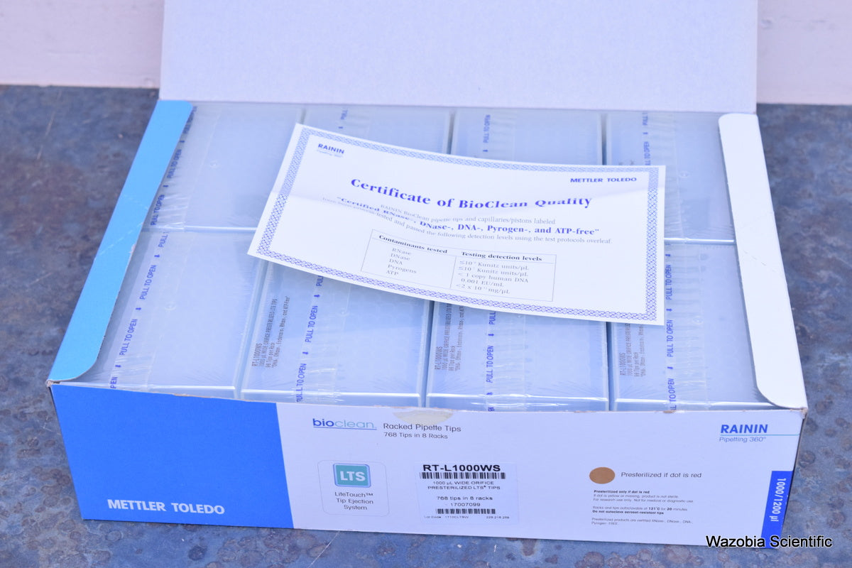 RAININ METLER TOLEDO RT-L1000WS 1000 UL WIDE ORIFICE PRESTERILIZED LTS TIPS