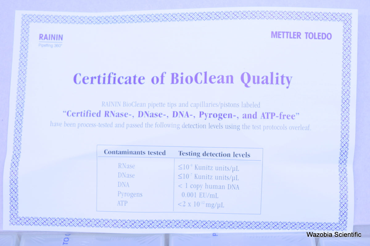 RAININ METLER TOLEDO RT-L1000WS 1000 UL WIDE ORIFICE PRESTERILIZED LTS TIPS