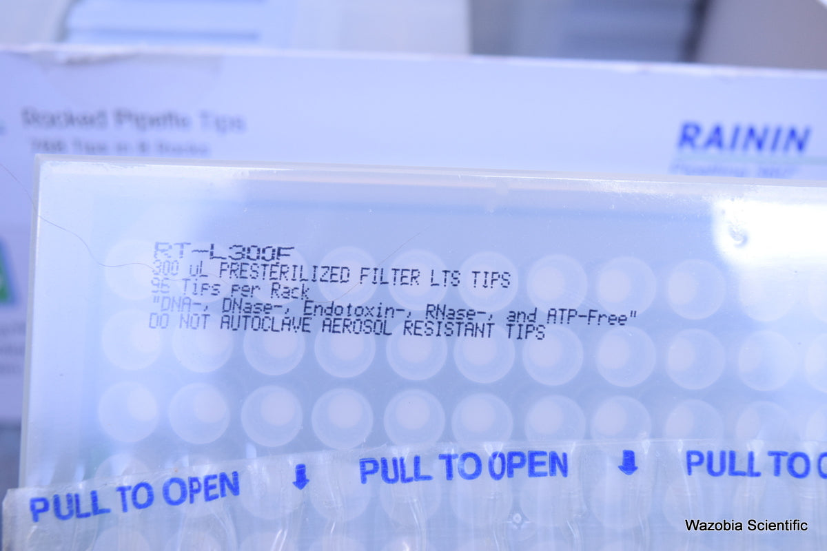 RAININ METTLER TOLEDO RACKED PIPETTE TIPS 300 UL RT-L300F 768 TIPS IN 8 RACKS