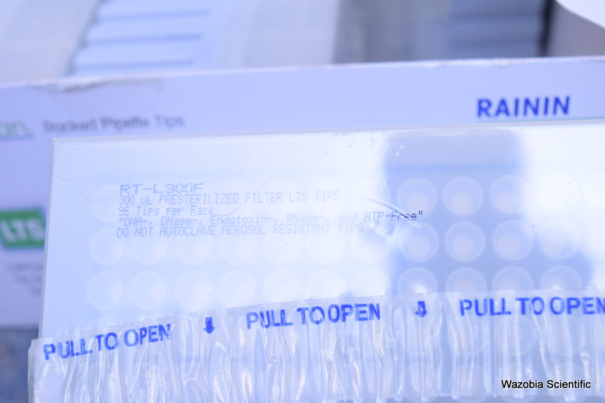 RAININ METTLER TOLEDO RACKED PIPETTE TIPS 300 UL RT-L300F 768 TIPS IN 8 RACKS