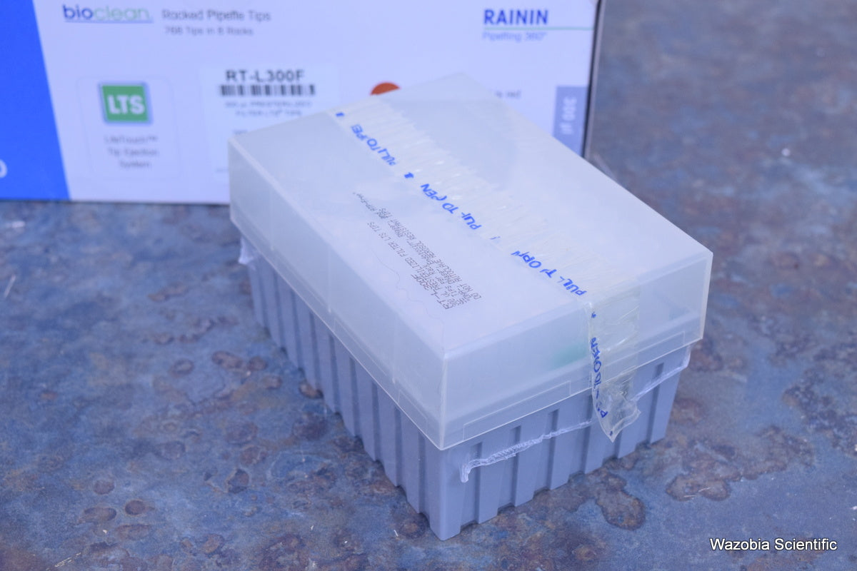 RAININ METTLER TOLEDO RACKED PIPETTE TIPS 300 UL RT-L300F 768 TIPS IN 8 RACKS