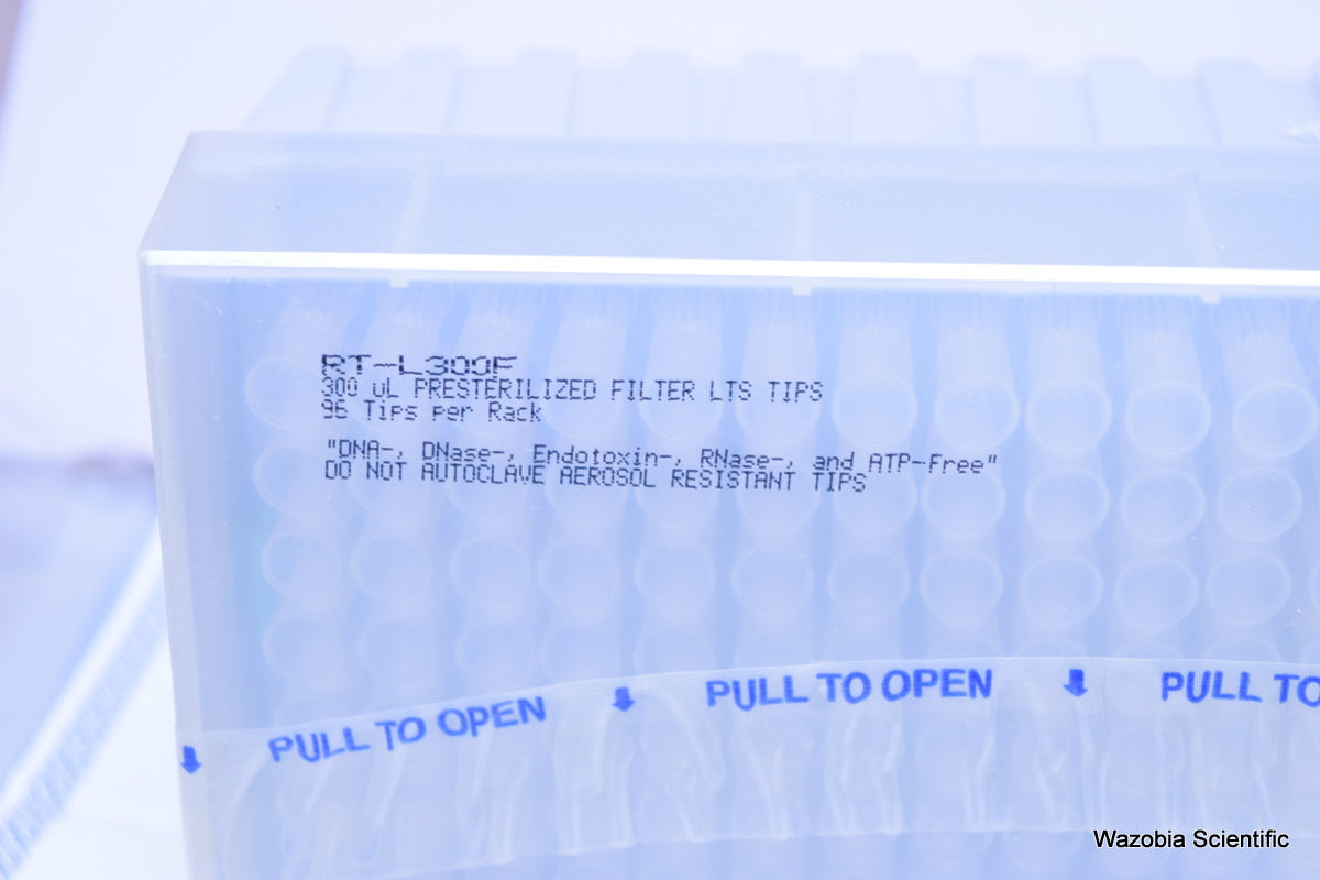 RAININ METTLER TOLEDO RACKED PIPETTE TIPS 300 UL RT-L300F 768 TIPS IN 8 RACKS