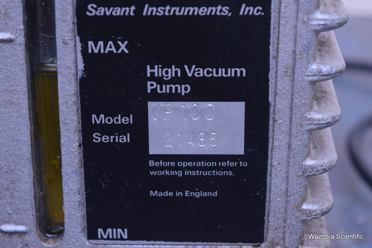 SAVANT HIGH VACUUM PUMP VP 100 TWO STAGE  LABORATORY PUMP