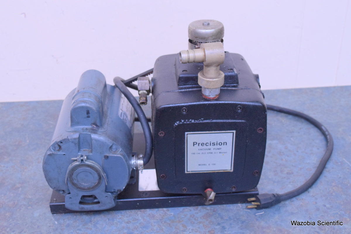 PRECISION VACUUM PUMP MODEL D 150 150 I/M (5.3 CFM) 0.1 MICRON GE MOTOR 5KC47SG1