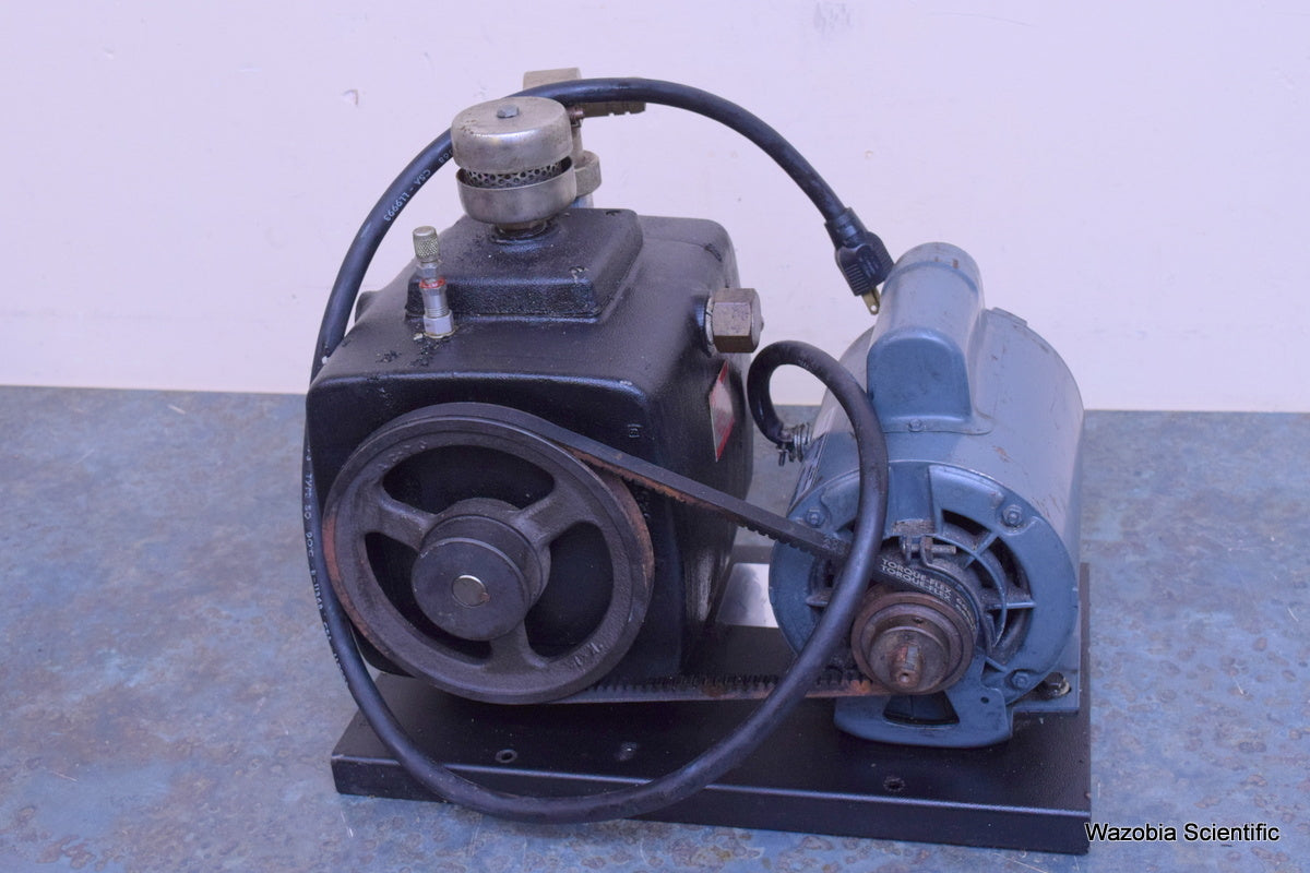 PRECISION VACUUM PUMP MODEL D 150 150 I/M (5.3 CFM) 0.1 MICRON GE MOTOR 5KC47SG1