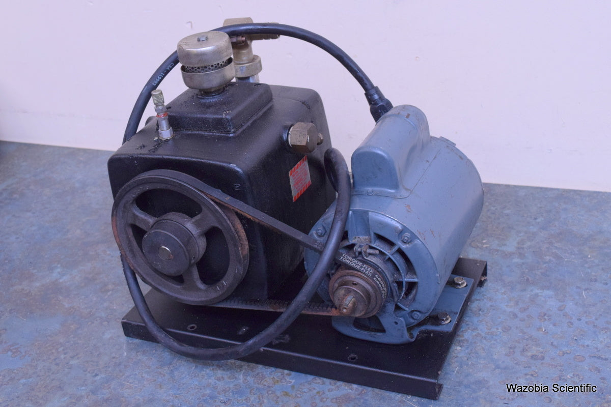 PRECISION VACUUM PUMP MODEL D 150 150 I/M (5.3 CFM) 0.1 MICRON GE MOTOR 5KC47SG1