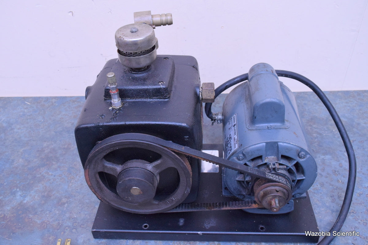 PRECISION VACUUM PUMP MODEL D 150 150 I/M (5.3 CFM) 0.1 MICRON GE MOTOR 5KC47SG1