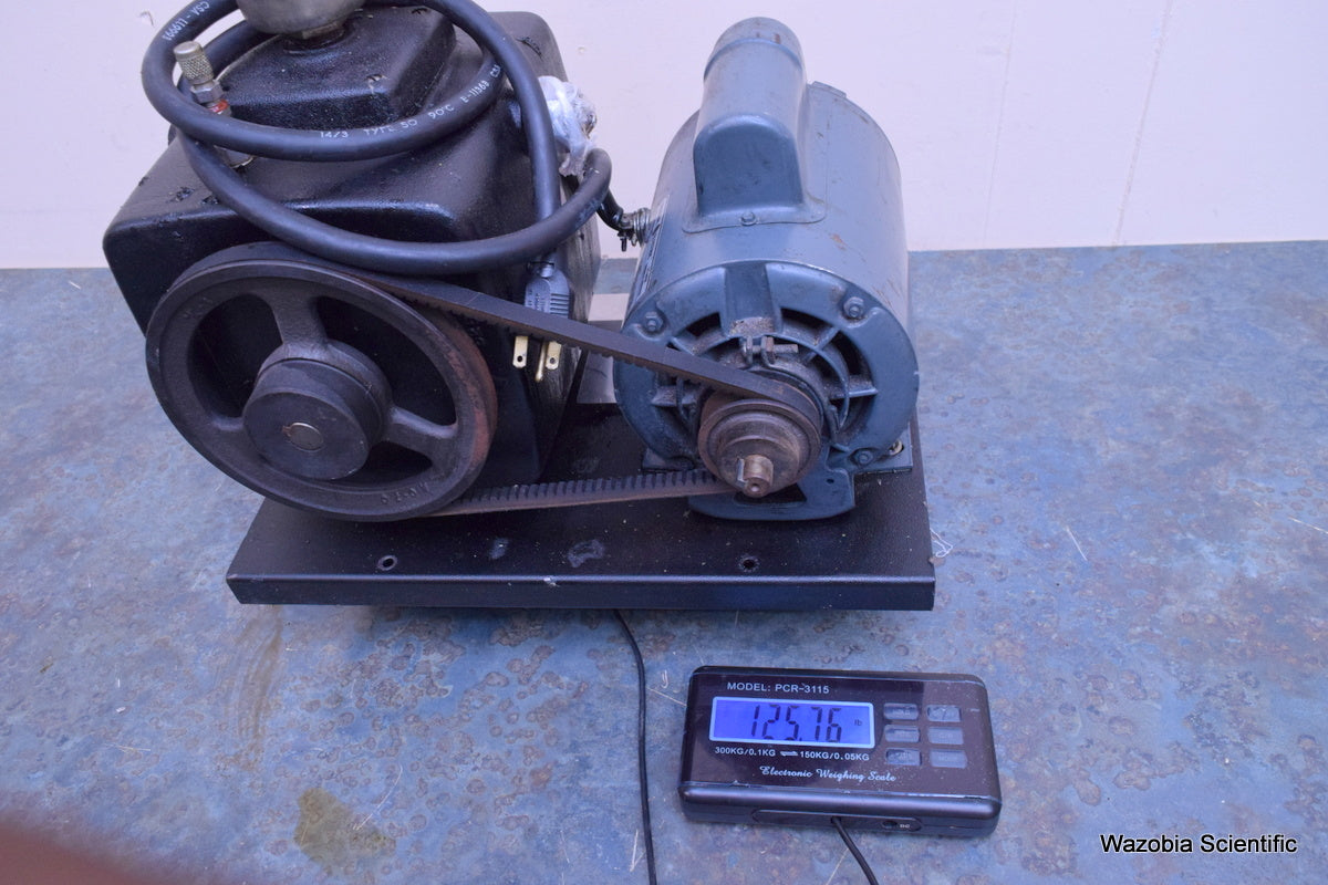 PRECISION VACUUM PUMP MODEL D 150 150 I/M (5.3 CFM) 0.1 MICRON GE MOTOR 5KC47SG1